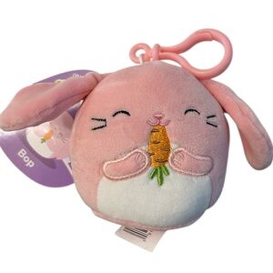 Squishmallows BOP pink bunny NEW floppy ears Easter bunny spring backpack charm